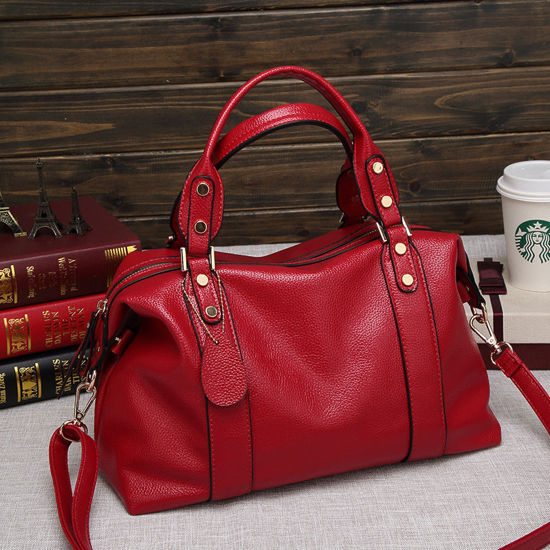 Boston Retro Shoulder Bag with Crossbody Strap